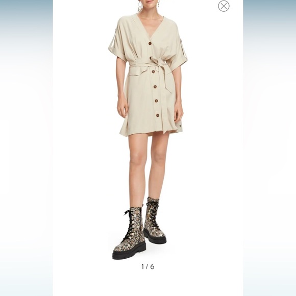 Scotch & Soda V-neck Button-down Drapey Safari Dress - Picture 2 of 6